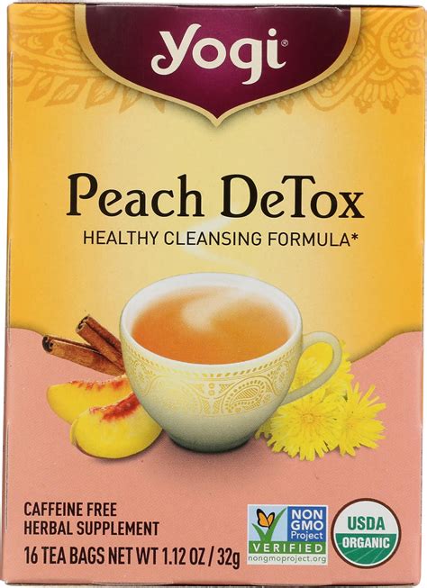 Amazon.com : Yogi Organic Peach Detox Tea, 16 ct : Herbal Teas ...