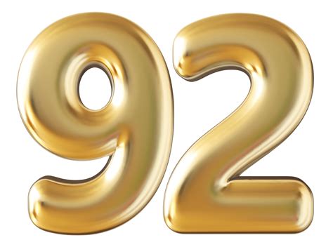 ouro 3d número 92 36304541 PNG
