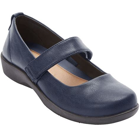 Comfortview Women's Wide Width The Carla Mary Jane Flat Mary Jane Shoes ...