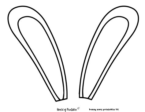 Bunny Ears Template - 30 Printable Bunny Ears Outlines To Cut Out