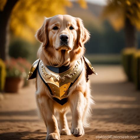 Armored Dancing Golden Retriever | Stable Diffusion Online