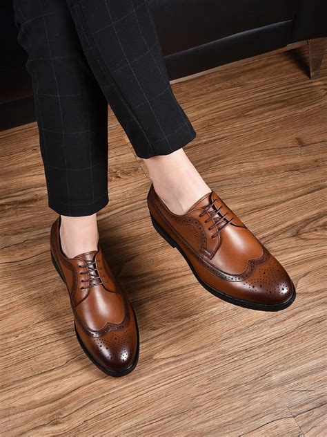 Men thick-soled casual leather patchwork Derby shoes