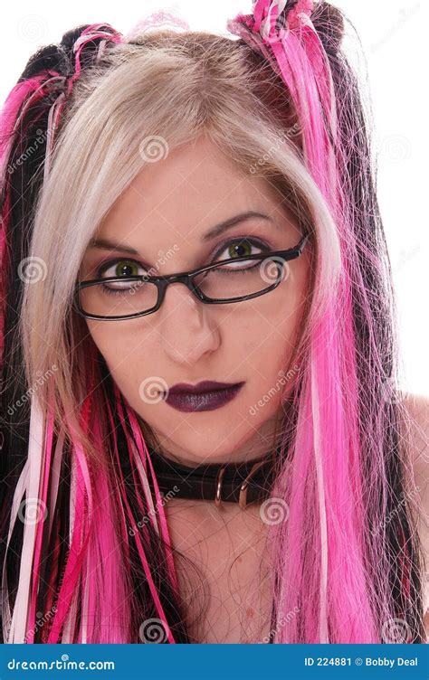 Goth Nerd stock image. Image of people, punk, female, woman - 224881