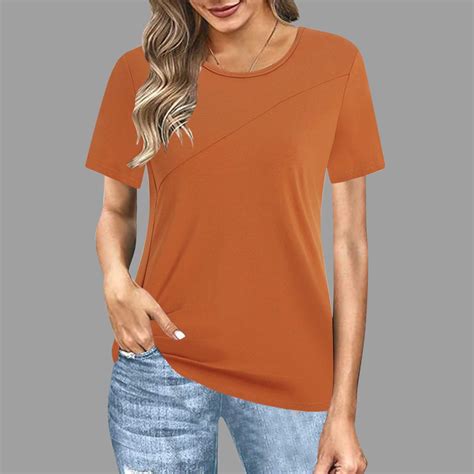 Orange XXXL WIZUTIZ T Shirts for Women up to 50% Off Cotton Blend Tee ...