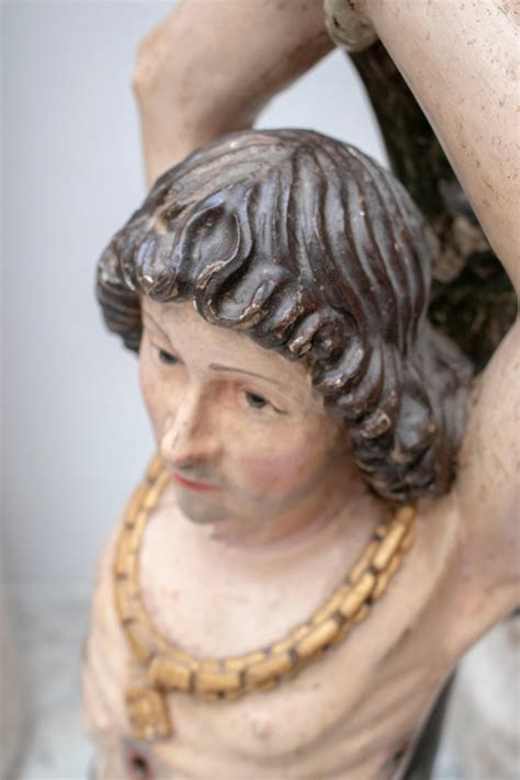 16th Century German Hand Carved Painted Wood St. Sebastian For Sale at ...
