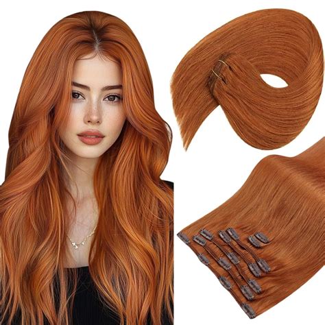 Amazon.com : Sunny Hair Clip in Hair Extensions Straight Human Hair ...