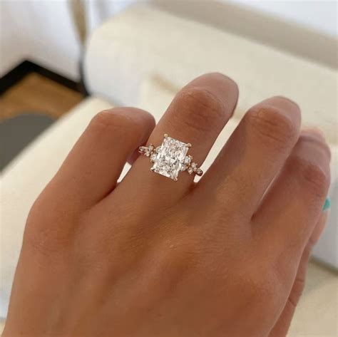 2 CT Radiant Cut Moissanite Engagement Diamond Ring Bridal Set Gift for ...