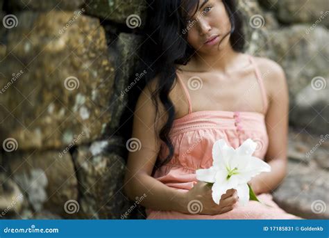 Portrait of Beautiful Young Pacific Islander Woman Stock Image - Image ...