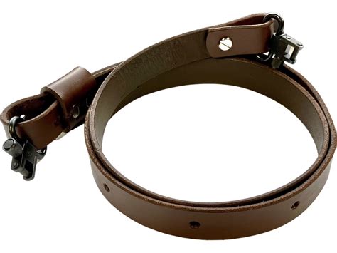 MidwayUSA Traditional Leather Rifle Sling Sling Swivel Dark Brown