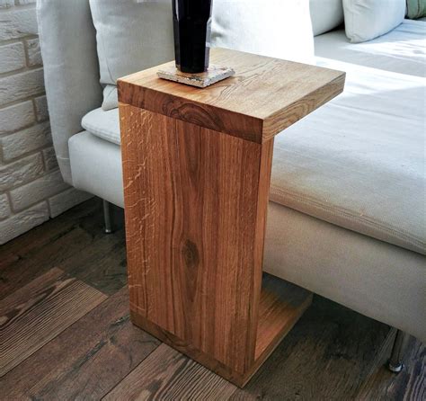 MILAAU Oak Side Table MOHO C Shaped End Table - Etsy