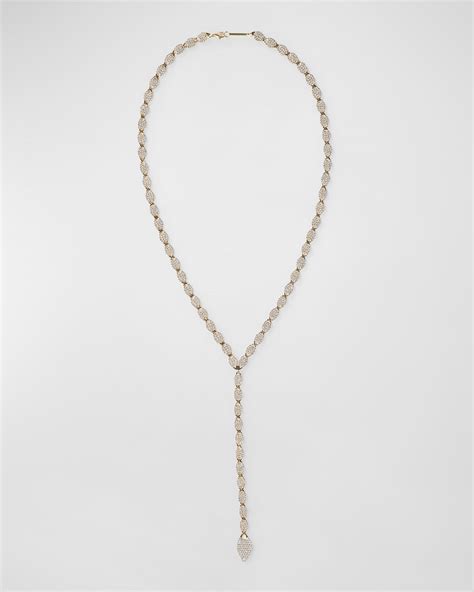 LANA 14k Yellow Gold Petite Nude Diamond Solo Lariat | Neiman Marcus