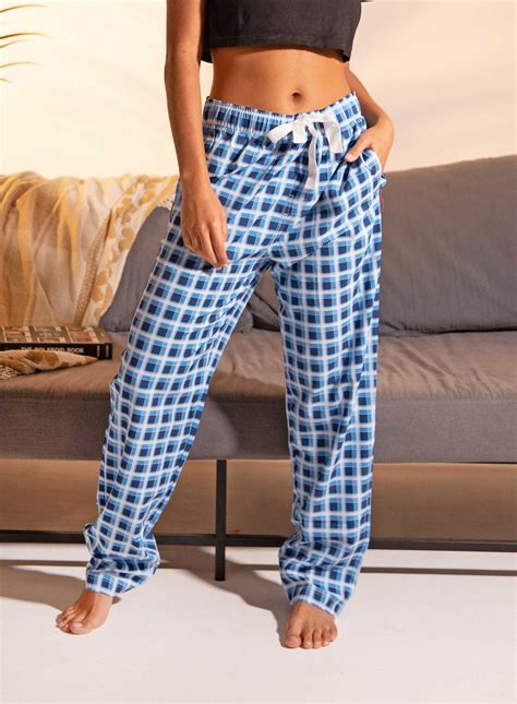 Women's Blue Plaid Pajama Pants - Bermies