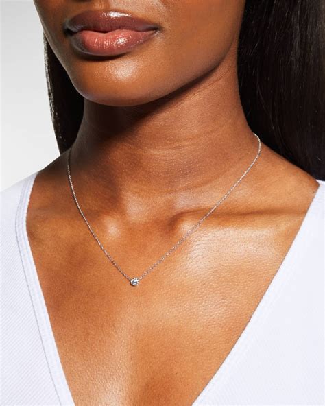 Memoire 18k White Gold Diamond Bouquet Fashion Necklace, 18"L, 0.18tcw ...