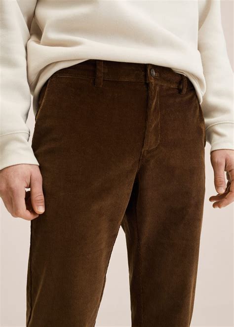 Tapered cropped corduroy trousers - Men | Mango Man United Kingdom ...