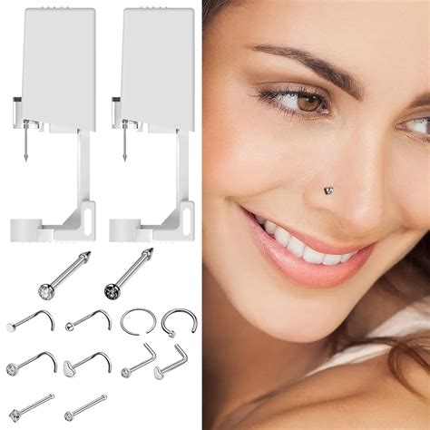 Pack Nose Piercing Kit,Disposable Safe Sterile Piercing Unit For Self ...