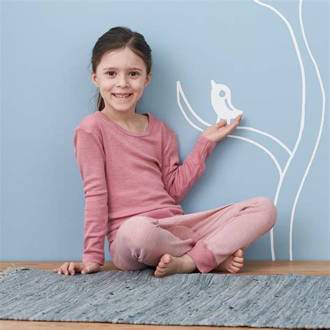 Kids's Long Johns | Wool (Organic) | Natural/Rose Striped | LIVING CRAFTS