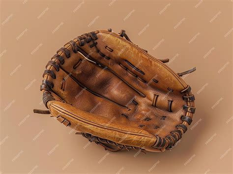 Premium Photo | A brown and black baseball glove with a black leather strap