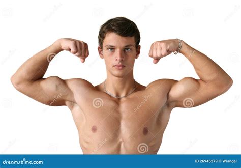 Muscular Man Flexing His Biceps Stock Image - Image of attractive ...