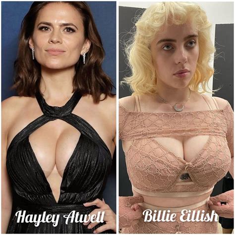 Celeb tits battle. Round of 16, game 1. Hayley Atwell vs Billie Eillish ...