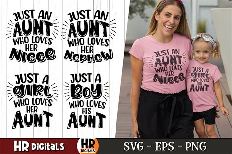 Just an Aunt Who Loves Her Niece Nephew Graphic by HRdigitals ...