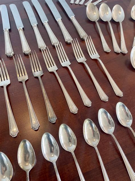 Rare J.S. and Co. International Silver Sterling Silver Flatware Set 90 ...