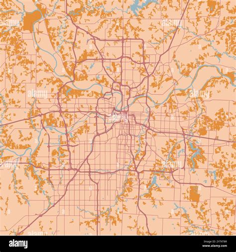 Map of Kansas City in Missouri in a sandy theme. Contains layered ...