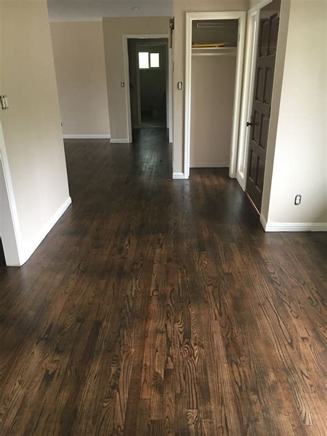 Zar Charcoal Floor Stain on Red Oak Floors