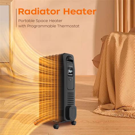 Buy Radiator Heater, Upgraded 1500W Electric Oil Filled Heater with ...