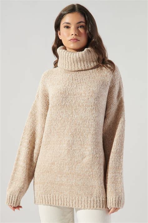 Salt and Pepper Turtleneck Sweater | Col roulé