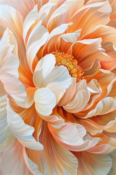 a close up of a large flower with orange and white petals | Цветочные ...