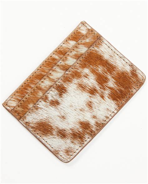 Shyanne Women's Meadow Hairon Leather Credit Card Wallet, Brown