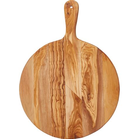 ARTE LEGNO Made in Italy Round Olive Wood Cutting Board with Handle ...