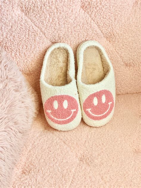 Smiley Face Slippers Pink Slippers Women Slippers for Women House Shoes ...