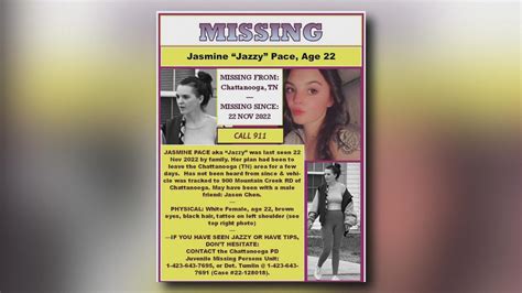 Update: Chattanooga police find body of Jasmine Pace in Suck Creek Road area | wbir.com