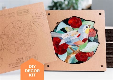 Stained glass mosaic kit Craft kits for adults DIY kit gift | Etsy