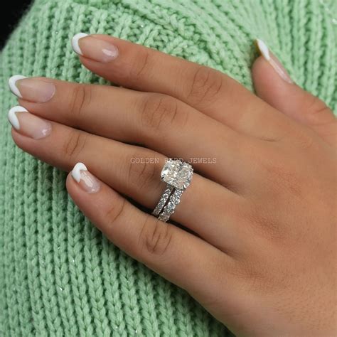 Cushion Cut Engagement Ring And Wedding Band