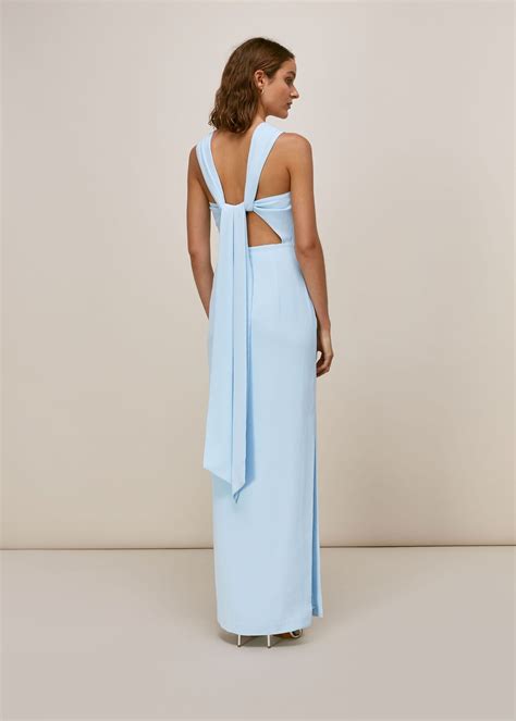 Pale Blue Tie Back Maxi Dress | WHISTLES | | Pale blue bridesmaid ...