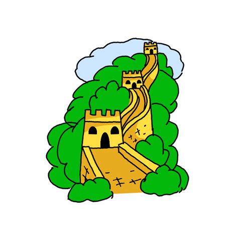 How to Draw the Great Wall Of China - Step by Step Easy Drawing Guides ...