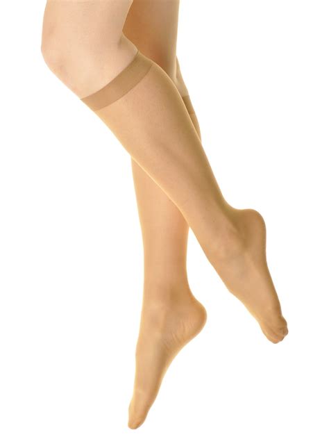 Angelina Sheer Support Nylon Spandex Knee-High Stockings (6-Pairs ...