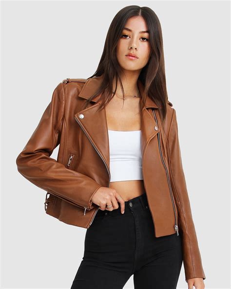 Brown Leather Jacket Women Outfit