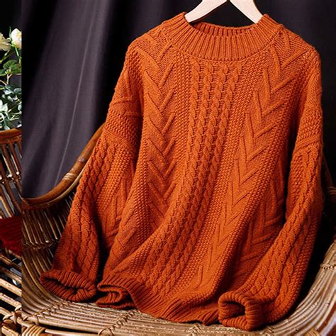 100%Wool Chunky Style Women Pullover Winter Sweater - Jumper and Women ...