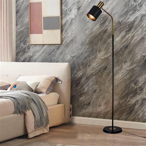 Everly Quinn Modern Industrial Floor Lamp With 360° Adjustable ...