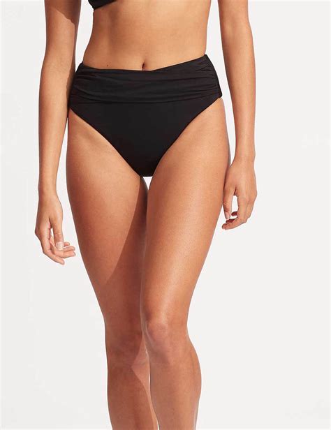 Collective High Waisted High Leg Bikini Bottoms | Seafolly | M&S