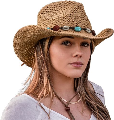 Amazon.com: Straw Cowboy Hats for Women and Men, Western Cowgirl Straw ...