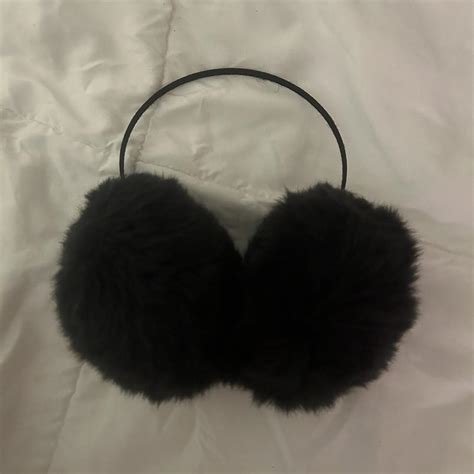 BIG black ear muffs. So cute just never wear - Depop