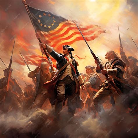 Premium AI Image | American Revolution War of independence Battlefield ...