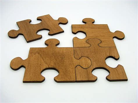 Wooden Jigsaw Puzzle Coasters Set - Handmade Gift