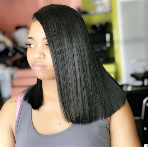 Straight Medium Length Hairstyles For Black Women