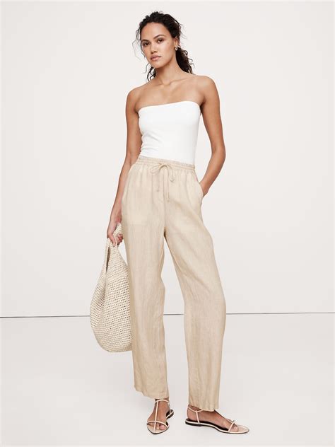 Linen Pull-On Ankle Pant | Banana Republic