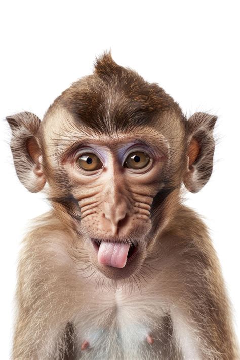 Premium Photo | A monkey making a funny face sticking out its tongue ...